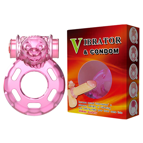 Эрекционное виброкольцо Pink bear BI-010084