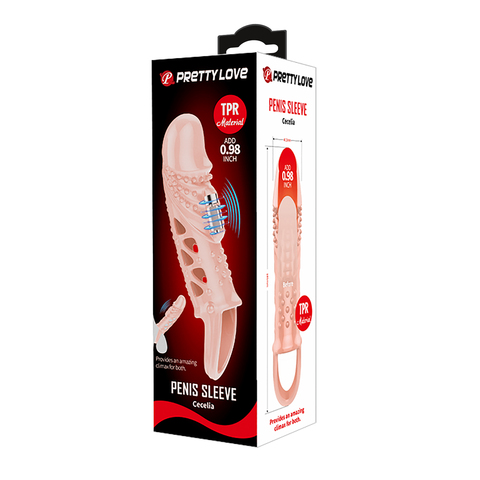 Насадка на пенис с вибрацией для увеличения, 14 см
