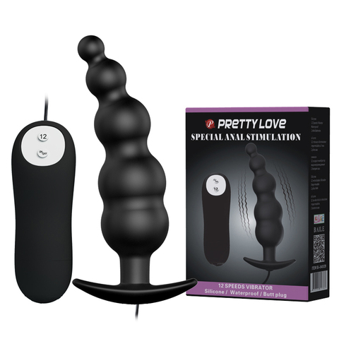 Анальные виброшарики Black Pretty Love BI-040039