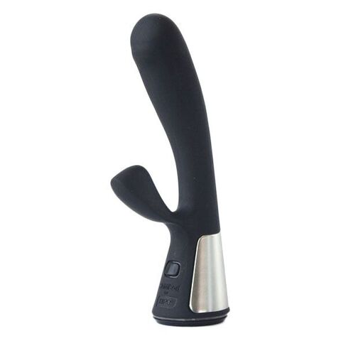 Чёрный интерактивный вибратор Kiiroo Ohmibod Fuse - 18 см.