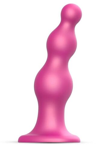 Розовая насадка Strap-On-Me Dildo Plug Beads size L