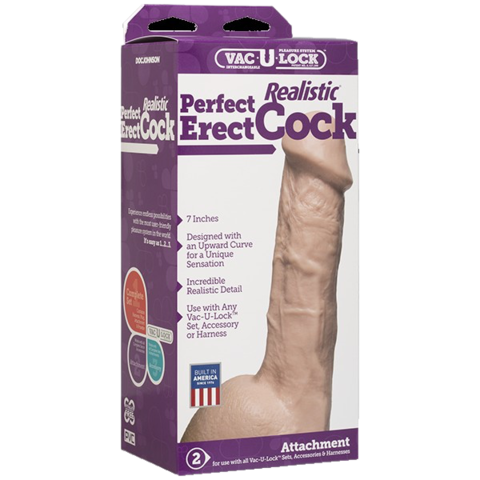 Реалистичная насадка. Харнесс Vac-U-Lock™ - 7 Realistic Perfect Erect Cock - Van