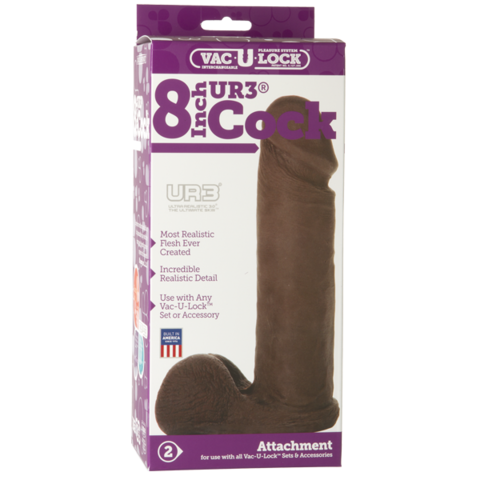 Насадка реалистик №8 для Харнесс, UR3 Vac-U-Lock™ - 8 ULTRASKYN™ Cock - Choco