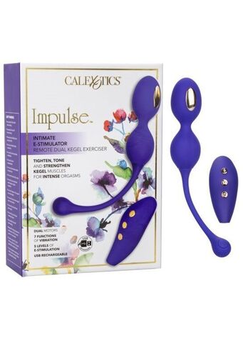 Фиолетовые виброшарики с электростимуляцией Impulse Intimate E-Stimulator Dual Kegel