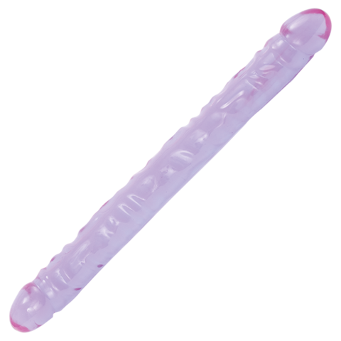 287-06 CD DJ / Двусторонний дилдо фиолетовый Crystal Jellies 18 Double Dong - Purple