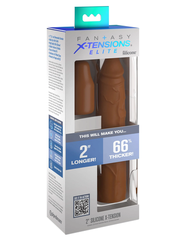 Насадка на член Fantasy X-tensions Elite 8" Sleeve with 2" Plug - Tan Pipedream 415222PD