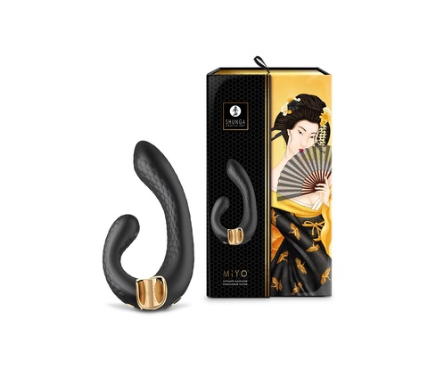 SH-MIYO-504 / MIYO Гибкий вибростимулятор для клитора и зоны G с двумя моторами, черный