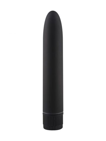 Черный матовый пластиковый вибратор - 14 см.