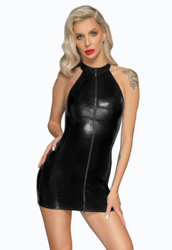 Эротическое мини-платье Snake wetlook mini-dress with front zipper