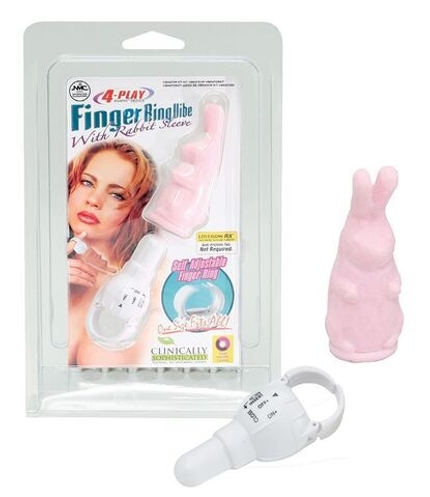 Розовый виброзайчик 4PLAY FINGER RING VIBE RABBIT PINK