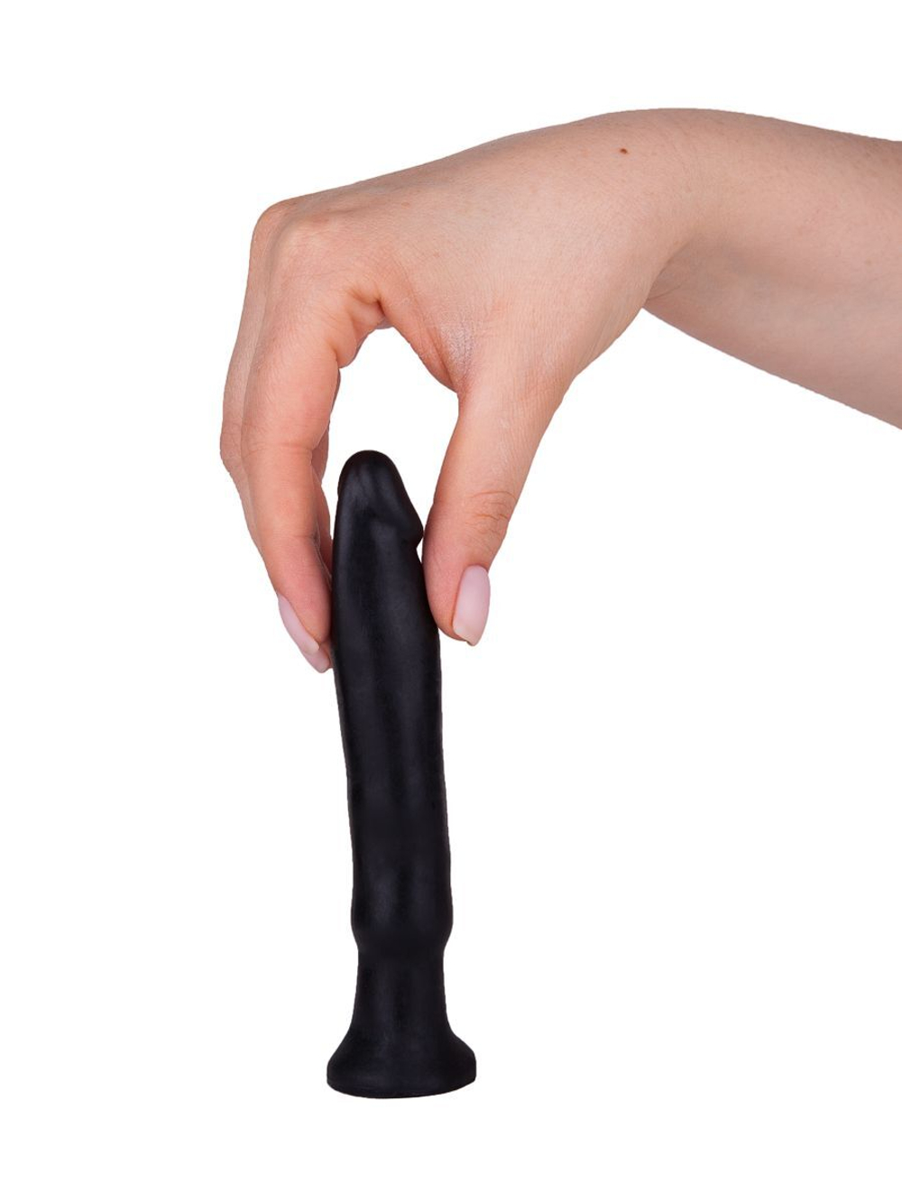 Чёрный анальный фаллоимитатор без мошонки - 14 см.