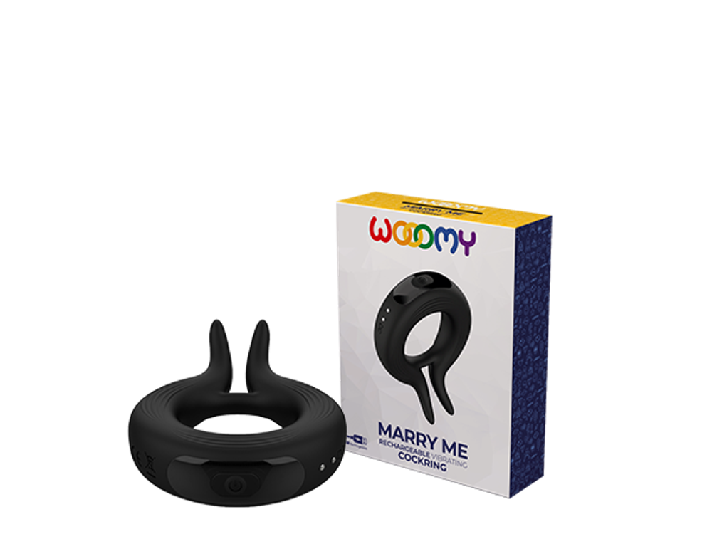 Эрекционное кольцо Marry Me Rechargeable Vibrating Black 33649AL