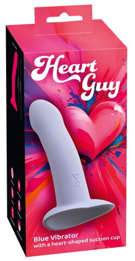 54050170000 / Вибростимулятор на присоске Heart Guy, голубой