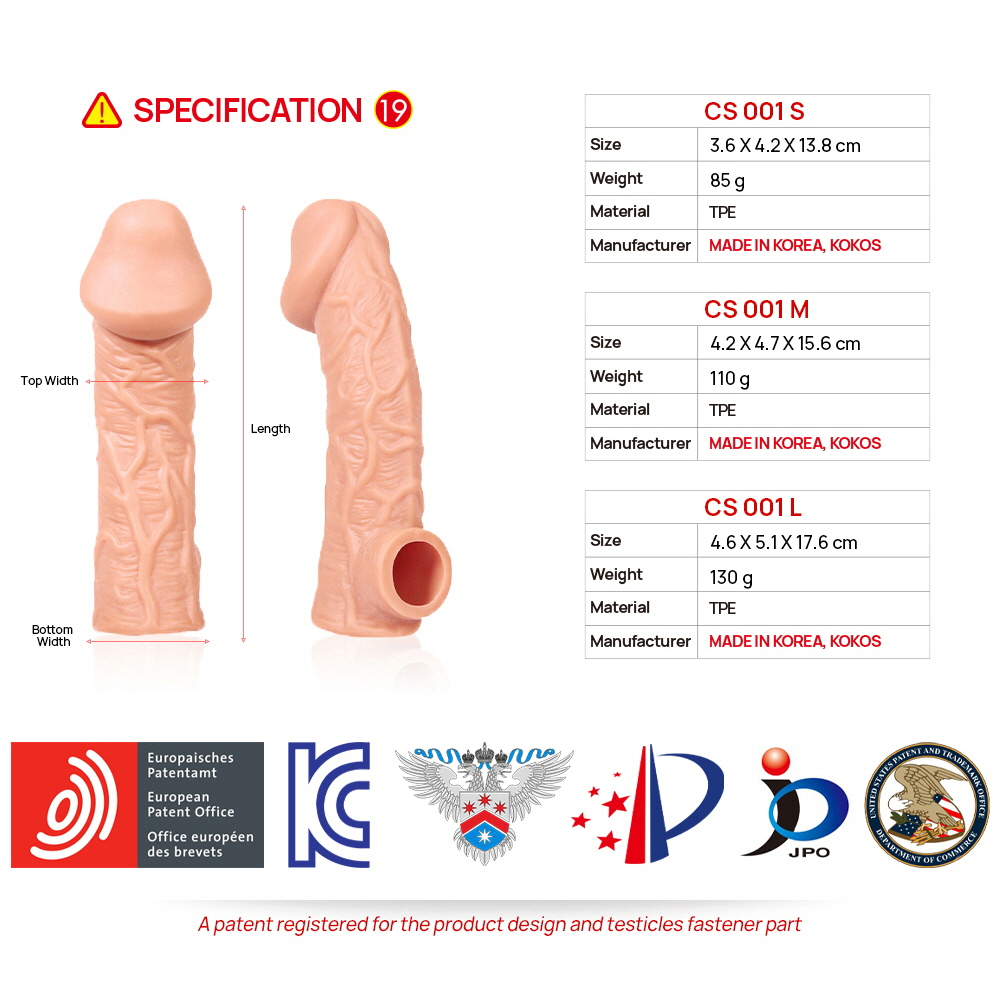 Насадка реалистик Cock Sleeve телесная TPE KOKOS