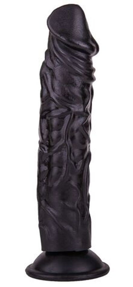 Чёрный фаллоимитатор без мошонки - 19,5 см.