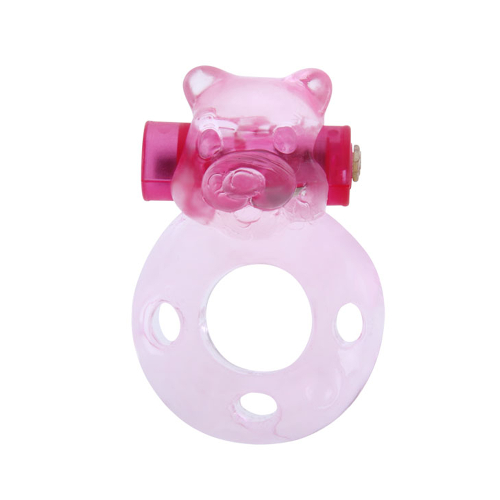 Эрекционное виброкольцо Pink bear  BI-010083