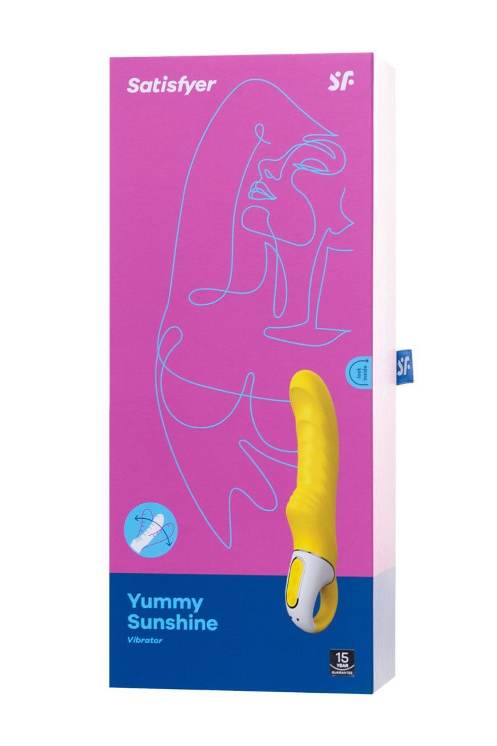 Жёлтый вибратор Satisfyer Yummy Sunshine - 22,5 см.