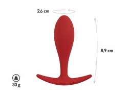 Бордовая анальная пробка Lito M - 8,9 см.