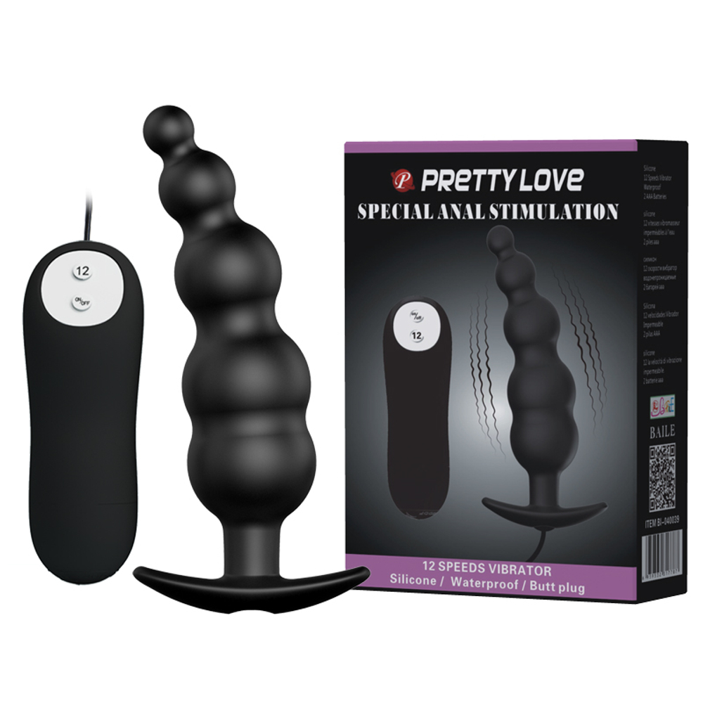 Анальные виброшарики Black Pretty Love BI-040039