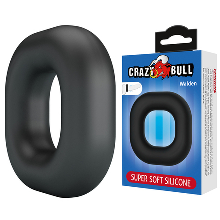 Эрекционное кольцо из силикона растягивающееся черное CRAZY BULL BI-210242