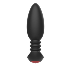 Черная анальная вибропробка Anal Vibrator с пультом ДУ - 13,5 см.