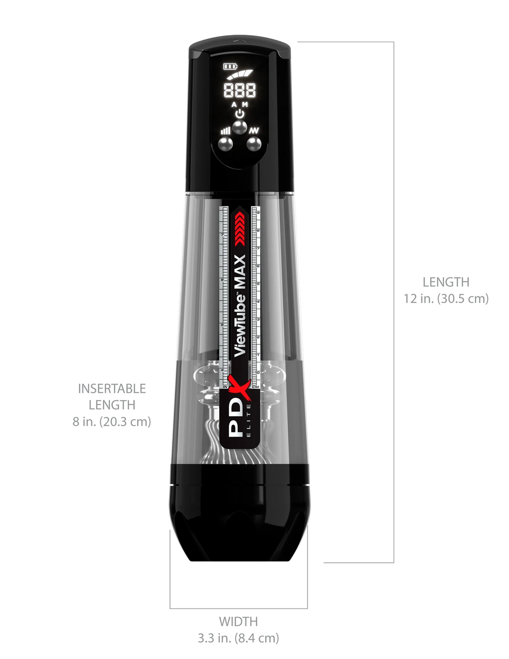 Мастурбатор с вибрацией PDX Elite ViewTube MAX View - Black Pipedream RD55323PD