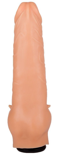 Телесная насадка-фаллос с шипами для массажа клитора - 18,5 см.