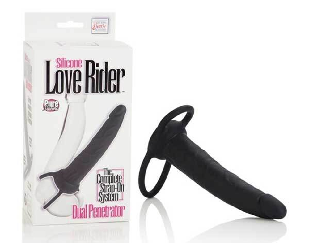 Насадка на пенис Silicone Love Rider Dual Penetrator для двойного проникновения - 14 см.