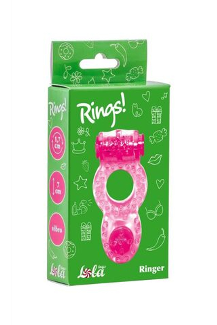Розовое эрекционное кольцо с вибрацией Rings Ringer