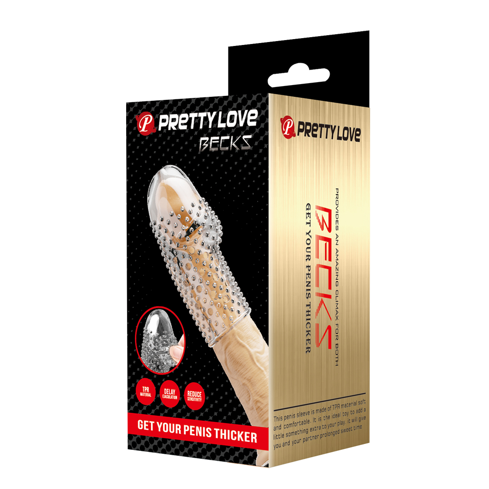 Рельефная насадка на пенис прозрачная Pretty Love BI-026290M