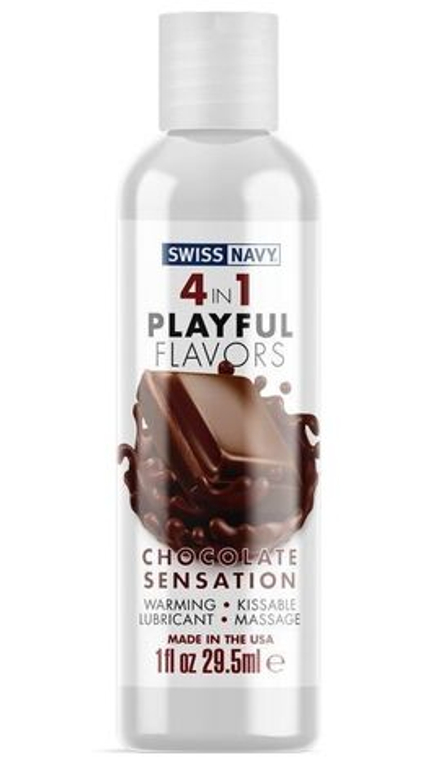 Массажный гель 4-в-1 Chocolate Sensation с ароматом шоколада - 29,5 мл.