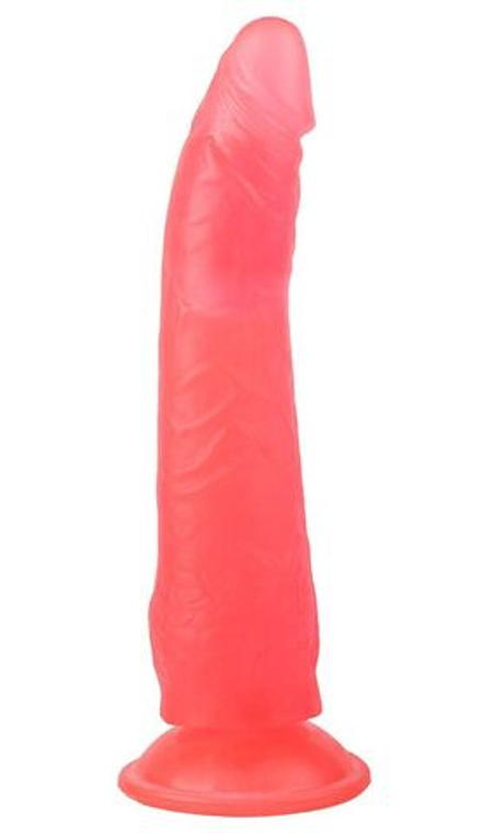 Розовый фаллоимитатор без мошонки с присоской - 17 см.