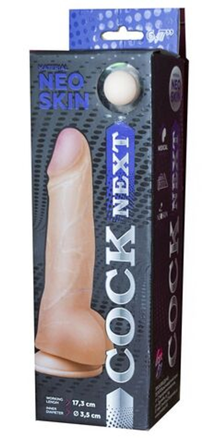 Фаллоимитатор с мошонкой COCK NEXT 6  - 20,5 см.