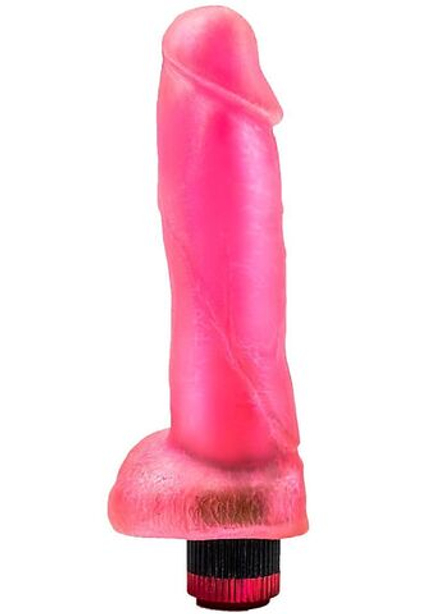 Розовый гелевый вибромассажёр  Конг  - 20,5 см.