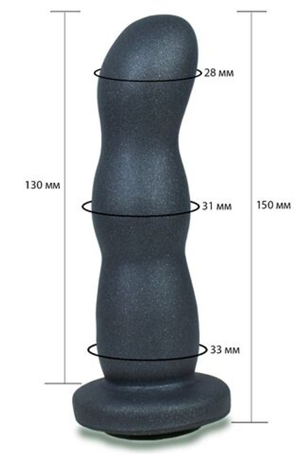 Черная анальная рельефная насадка-фаллоимитатор - 15 см.