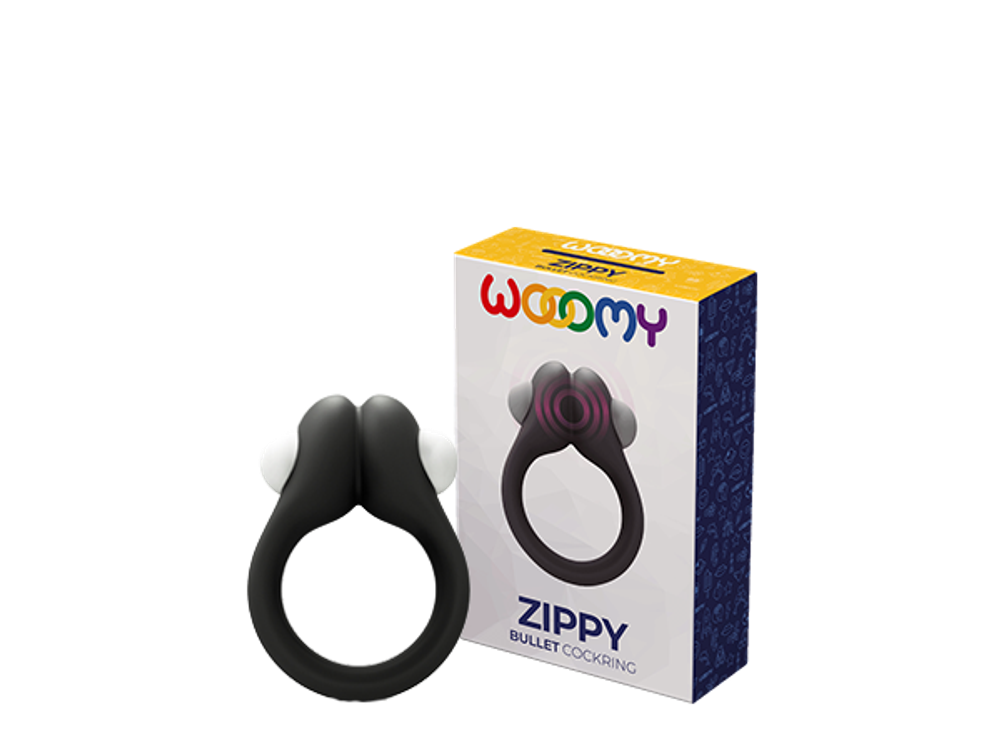 Эрекционное кольцо Zippy Vibrating Ring With Bullet Black 33669AL