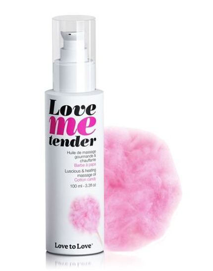 Съедобное согревающее массажное масло Love Me Tender Cotton Candy с ароматом сладкой ваты - 100 мл.