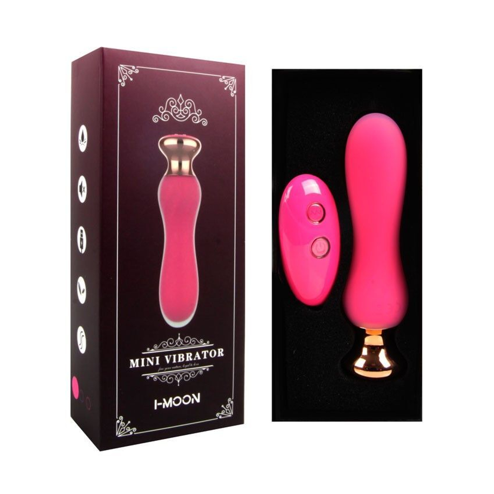 Розовый мини-вибратор Mini Vibrator с пультом ДУ - 12,5 см.