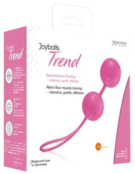 Нежно-розовые вагинальные шарики Joyballs Trend с петелькой