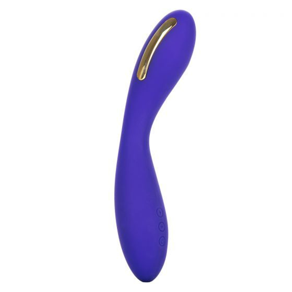 Фиолетовый вибратор с электростимуляцией Intimate E-Stimulator Wand - 21,5 см.