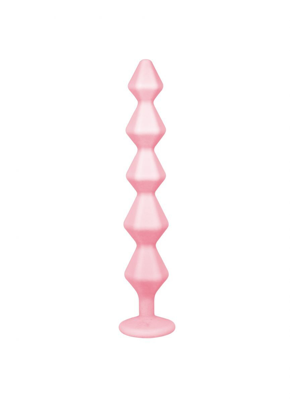 Розовая анальная цепочка с кристаллом Chummy - 16 см.
