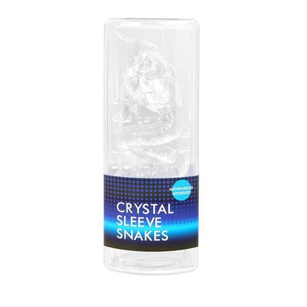 Закрытая рельефная насадка Crystal sleeve snakes в виде змеи с усиками - 14 см.