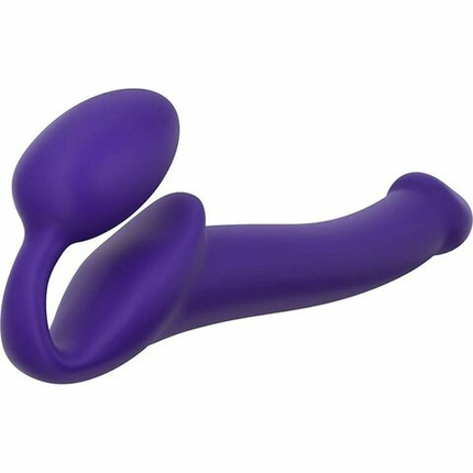 Фиолетовый безремневой страпон Silicone Bendable Strap-On - size S