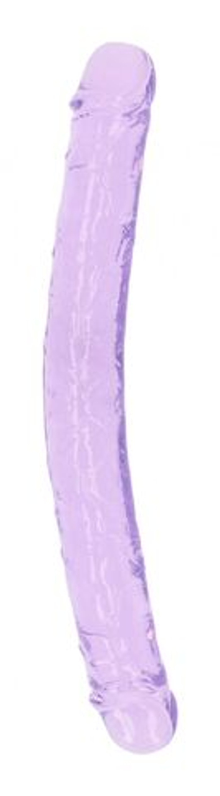 Двусторонний фиолетовый фаллоимитатор - 34 см.