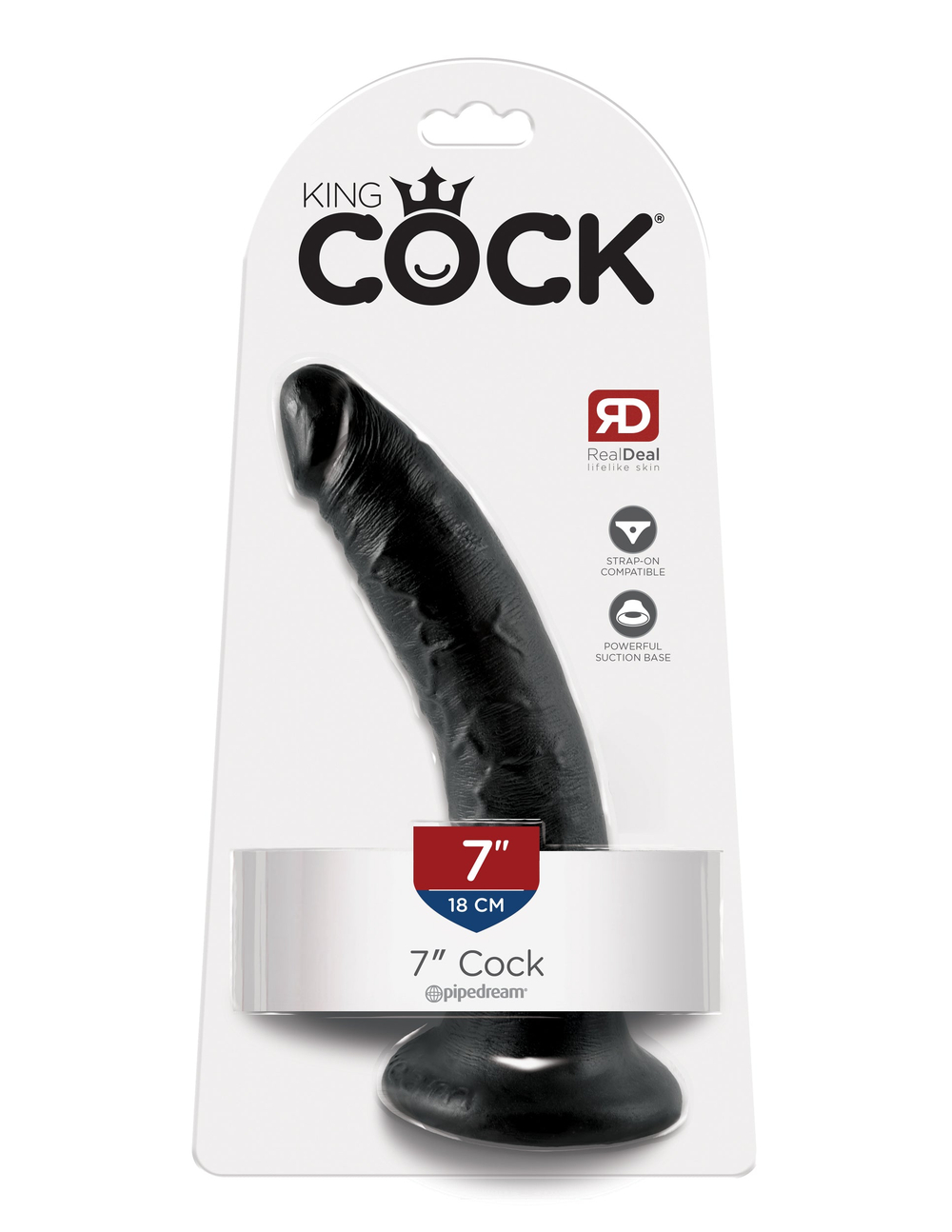 Фаллоимитатор King Cock 7" Cock - Черный Pipedream 550223PD