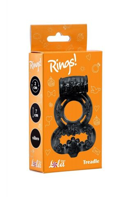 Чёрное эрекционное кольцо Rings Treadle с подхватом