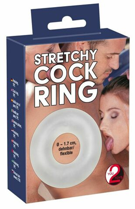 Прозрачное гладкое кольцо Stretchy Cockring