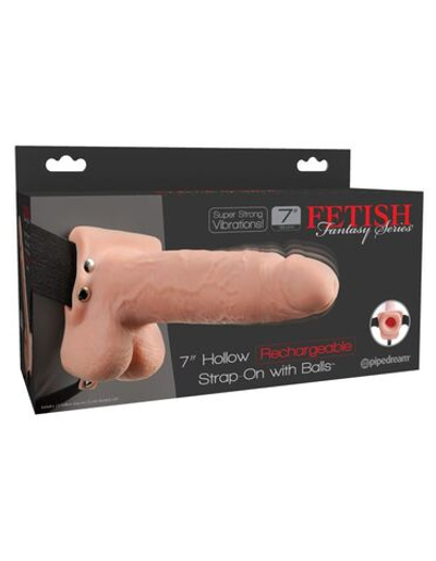 3391-21 PD / Перезаряжаемый вибрострапон Fetish Fantasy 7 Hollow Rechargeable Strap-on with Balls