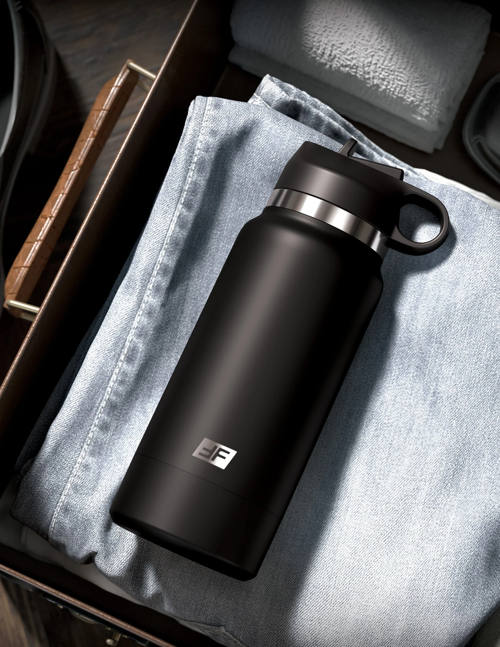 Мастурбатор Fap Flask Thrill Seeker Discreet Stroker - Black Bottle - Frosted Pipedream RD62920PD