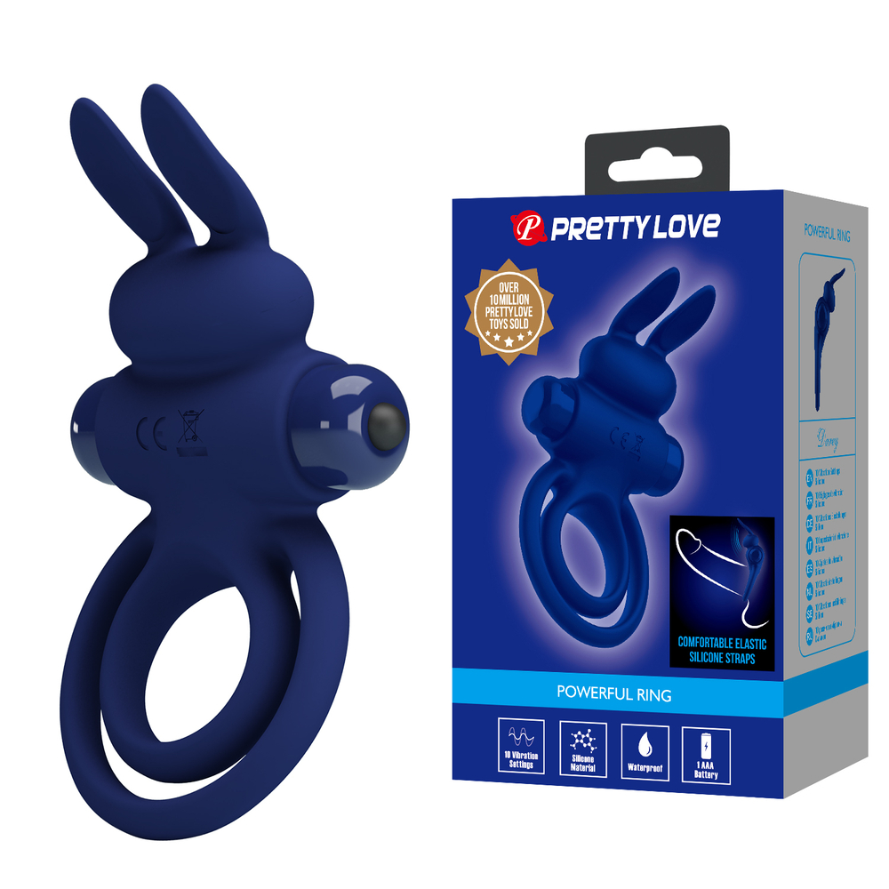 Эрекционное кольцо с вибростимуляцией клитора Pretty love BI-210206-3